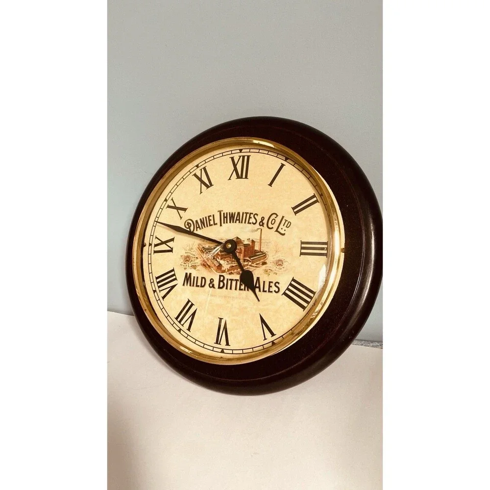 Daniel Thwaites  Wall Wooden Clock Uk Brewery Man Cave mild Bitter Ale Beer